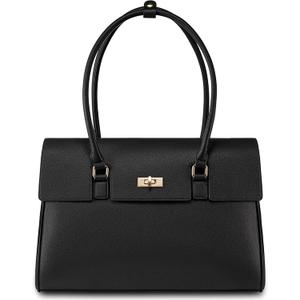 LOVEVOOK Laptop Bag for Women Work Tote Messenger Bag Waterproof Business Office Professional Handbag Shoulder Bag (15.6 inch, Black)