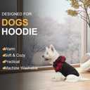 Dog Christmas Hoodie for Small Medium Large Dogs, Fleece Plaid Pet Hooded Clothes Sweater with Hat & Pocket for Cold Weather Winter,Warm Soft Pullover Sweatshirt Coat Outfit for Puppy Girls Boys Red S