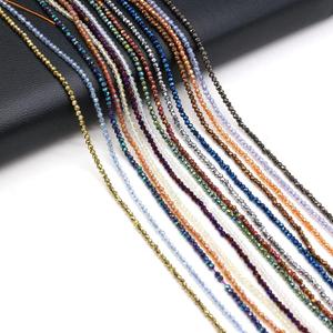 10 Strands Artificial Color Plating Faceted Beads Synthetic Colorful Crystal Beaded for Jewelry Making Necklace Decoration 3mm