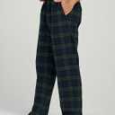 LAPASA Men's Pajama Pants Cotton Flannel Plaid Lounge Fleece Warm Sleepwear Pants PJ Bottoms Drawstring and Pockets M39/M128 (Green, L)