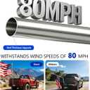 One Piece Stainless Steel Flag Pole for Outside House, 80 MPH Heavy Duty Flag Pole for Truck, 5FT Outdoor Flagpole for Porch, Wall, Jeep, Trailer, 1 Inch Flagpole (1, Silver)
