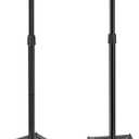 PERLESMITH Universal Speaker Stands for Surround Sound -Height Adjustable Extend 33.3to 45.1, Floor Speaker Stand for Satellite & Studio & Bookshelf Speakers up to 11LBS,1 Pair Black, PSSS2