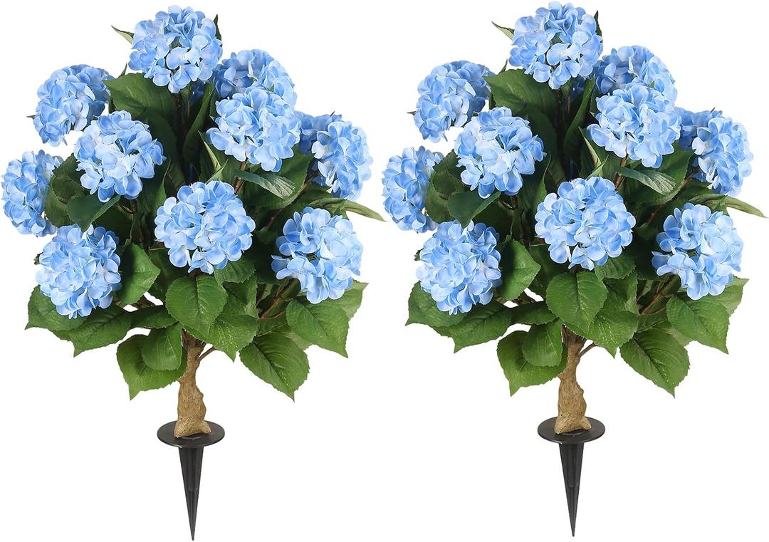3FT Artificial Hydrangea Tree with Spikes, 2 Pack