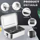 Umigy 8 Pcs Stainless Steel Food Containers 550/850/1400/2400 ml Metal Bento Lunch Box Stainless Steel Food Storage Containers, Lockable Clips to Leak Proof, Reusable Dishwasher Snack Boxes for Work