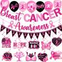 Breast Cancer Party Decorations,Pink Ribbon Hanging Swirls Breast Cancer Awareness Decorations Ceiling Hanging for Breast Cancer Awareness Month Decorations