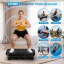 Vibration Plate for Lymphatic Drainage Weight Loss with Bluetooth, Black | Furaso Vibration Platform Machine with 200 Speed Levels, 450 Lbs Capacity, 2 Pull Rope, 5 Resistance Band for Home Women Men