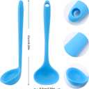 5 Pieces Silicone Ladles for Cooking - Small Soup Ladle Spoon Heat Resistant Kitchen Ladle Spoons, Cooking and Serving Spoon for Soup Sauce Chili Gravy Canning Pouring (5 Colors)