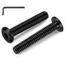 MewuDecor 1/4-20 x 3 Flat Head Socket Head Screw Furniture Bolts Countersunk Connector Screws, Stainless Steel 18-8 (304), Black Oxide, Fully Threaded, 10 PCS