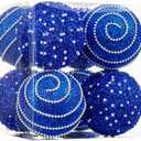 Royal Blue Christmas Ball Ornaments, Christmas Ball Decorations Shatterproof Plastic Hanging Pearl Balls for Holiday Party(90mm/3.54", 9ct)