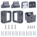 Retractable Baby Gate Replacement Parts Kit New Upgrade Retractable Dog Gate Replacement Hardware Mesh Pet Gate Full Set Wall Mounting Accessories with Brackets Latches Anchors and Screws, Gray