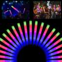 100 + 11 Pack Foam Glow Sticks Bulk Party Pack,Party Favors Supplies,3 Flashing Modes Glow In The Dark Party Supplies,Light Up Foam Sticks for Wendding Raves Camping Outdoor