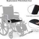 16-Inch Wheelchair Replacement Seat, Replacement Parts with Hardware, Nylon Seat, Black (16 X 16)