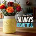 Comfify Wide Mouth Mason Jar Utensil Holder Decorative Kitchenware Organizer Crock, Dishwasher Safe - Kitchen Caddy Green, Large Size 7" High - Yellow