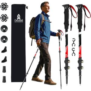 Lightweight Collapsible Trekking Poles for Hiking 2 Pack Adjustable Hiking Poles, Aluminum Walking Sticks for Skiing, Nordic Walking, Retractable Walking Sticks for Seniors, Women, Men
