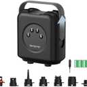 dwndpump Paddle Board Pump Electric, Rechargeable 20 PSI High Pressure SUP Pump, Portable Dual-Stage Inflation, Auto-Off & 12V DC, for Paddle Board, Kayaks, Mattress, Kite Wings, Tents