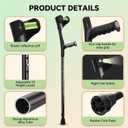 Forearm Crutches for Adults, Foldable Adjustable Arm Crutches with Anti-Drop Cuff & Reflective Design, Lightweight Aluminum Walking Crutches, 300 lbs Capacity (A Pair)