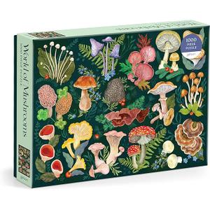 Galison World of Mushrooms – 1000 Piece Jigsaw Puzzle Featuring Beautiful Painted Artwork of A Mushroom and Fungi Collection