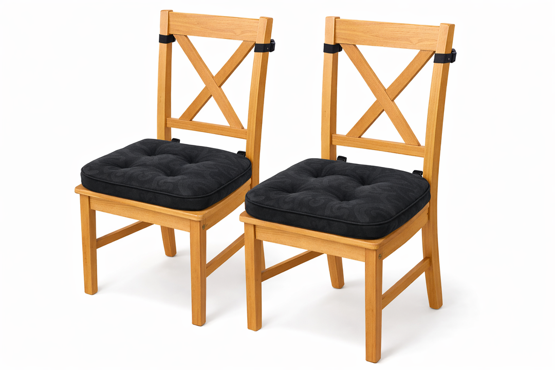 Seasons Universal Office Cushions No Slip Pures Cotton Thin Chair Pads Dining Chair Pads Computer Seat Cushions Machine Washable, Size 17x18, 2 Pcs 