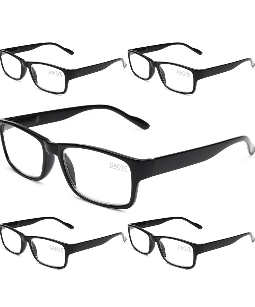 Gaoye Professional Reading Glasses for All Day - Computer Readers with Blue Light Protection - Value 5 Pack