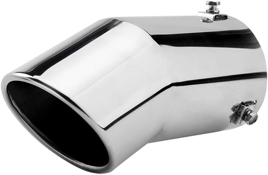 Car Stainless Steel Exhaust Tips Fit 2.75 to 3 Inch Car Exhaust Pipe Modification Tail Throat Tail Pipe Steel Exhaust Tips Finish Tailpipe Silver
