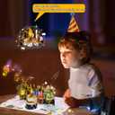CANREVEL Birthday Cards 3D PopUp Blowable LED Light Candle Cake Music Happy Birthday Card Postcards Greeting Cards Gifts Ideas for Women, Men - Black Gold (06-black gold party-Flat)