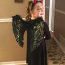 Angel Costume Wings and Halo Angel Costume for Women Girls Kids Halloween Christmas (23 In x 15 In, Black)