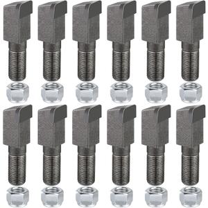12 Pack Stump Grinder Teeth for Shaver SC50/SC50-H/SC25/SC25-H/SC30/SC30-H/Woods SG100 Stump Grinder Teeth for Cutting Tree Stub with Carbide Tips and 5/8" Nuts, 2-1/2"Lx3/4"W