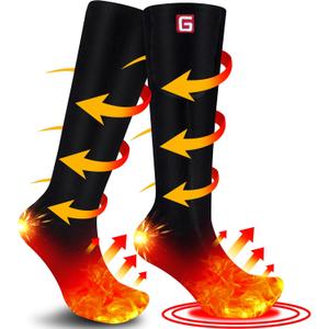 Autocastle Heated Socks, Men's Heated Socks Rechargeable 3 Level Battery Socks Washable for Skiing Camping Hunting Hiking Outdoor or Arthritis Socks, Winter Warm Thermal Socks, Electric Socks for Men, Medium