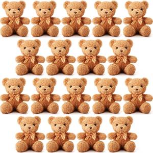 HyDren 18 Pcs Plush Bear 12 Inch Soft Stuffed Animals Bulk, Light Brown