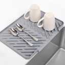 Silicone Dish Drying Mats for Kitchen Counter, 15.7" x 12.2" Non-Slip Rubber Dish Drain Boards Dryer Pad