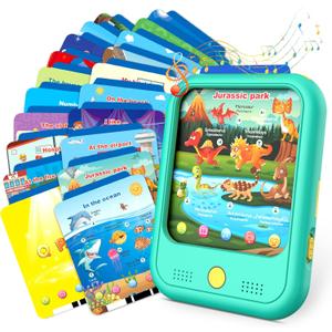 Kids Learning Tablet Educational Learning Pad for Toddlers 2-5 to Learn Alphabets, Numbers, Foods, Time, Music, Talking Cards for Toddlers，Learning Educational Toy Kids Gifts
