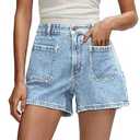 StunShow Short Shorts for Women Denim High Waist Frayed Raw Hem Plus Size Stretchy Jean Shorts, XXL