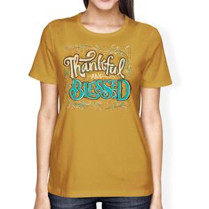 Southern Couture Thankful and Blessed - Mustard Yellow Cotton Women's Casual Short Sleeve T-Shirt (3X-Large) Southern Couture Thankful and Blessed - Mustard Yellow Cotton Women's Casual Short Sleeve T-Shirt (3X-Large)
