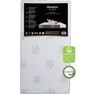 Beautyrest Black BlackICE 2-Stage Premium Crib and Toddler Mattress - CertiPUR-US Certified/Greenguard Gold Certified - Waterproof - Cooling Memory Foam, White/Grey