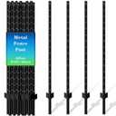 20 Pack Metal Fence Post, 5FT Heavy Duty U-Post for Wire Fence, No Dig T Posts Garden Fencing Stakes for Temporary Fencing, Electric Fence Wire, Corner Anchor