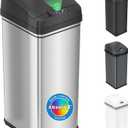 iTouchless 13 Gallon Sensor Trash Can with Lid | Pet Lock and Odor Filter
Patented Automatic 50L Stainless Steel Kitchen Garbage Bin, Touchless Motion Activated, Fingerprint-Proof Wastebasket Silver