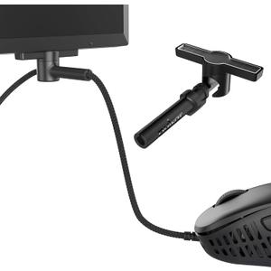 Pulsar Gaming Gears - Micro Bungee ES : Drag-Free Wired Mouse Support - Free Motion on Your Desk - Super Compact Size - Attach it to Your Monitor - Get More Space (Single Pack)