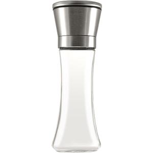 Mason Mills Stainless Steel Salt and Pepper Grinder - Single Glass and Stainless Steel Mill - Large Capacity Shaker - Top Loading Design