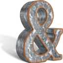CraftyCrocodile 7" Galvanized Metal Letters for Wall Decor - 3D Letter & for Hanging & Free Standing - Decorative Rustic Alphabet Letters for the Living Room, Bedroom, Kitchen (Ampersand)