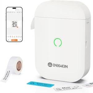 Label Maker Machine with Tape, D11s Bluetooth Label Maker Waterproof Labels, Portable Mini Label Printer with Various Templates for Home Office School, White