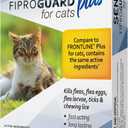 SENTRY Fiproguard Plus for Cats, Flea and Tick Prevention for Cats (1.5 Pounds and Over), Includes 3 Month Supply of Topical Flea Treatments