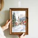 8pcs Picture Hangers, Picture Frame Hangers with 24 Adhesive Strips Drill-Free No Nails Damage Photo Hooks for Home School Office