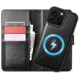 DJBull 2-in-1 Detachable Wallet Case for iPhone 16 Pro Max 6.9" RFID Blocking Flip Folio with Card Holder | PU Leather Shockproof Protective Cover Women Men for Apple 16 Pro Max Phone Case Black