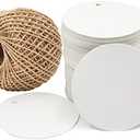 Pack Of 2 Gift Tags,100 PCS 2inch Kraft Paper White Round Hang Tags with Free 30m Natural Jute Twine for Christmas Holiday Gifts Wedding Favors