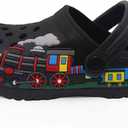 Boys Girls Toddler Clogs Little Kids Slip on Slides Sandals Slippers Cute Cartoon Train Pattern Garden Clogs Summer Indoor Outdoor Beach Pool Water Shoes, Size 25