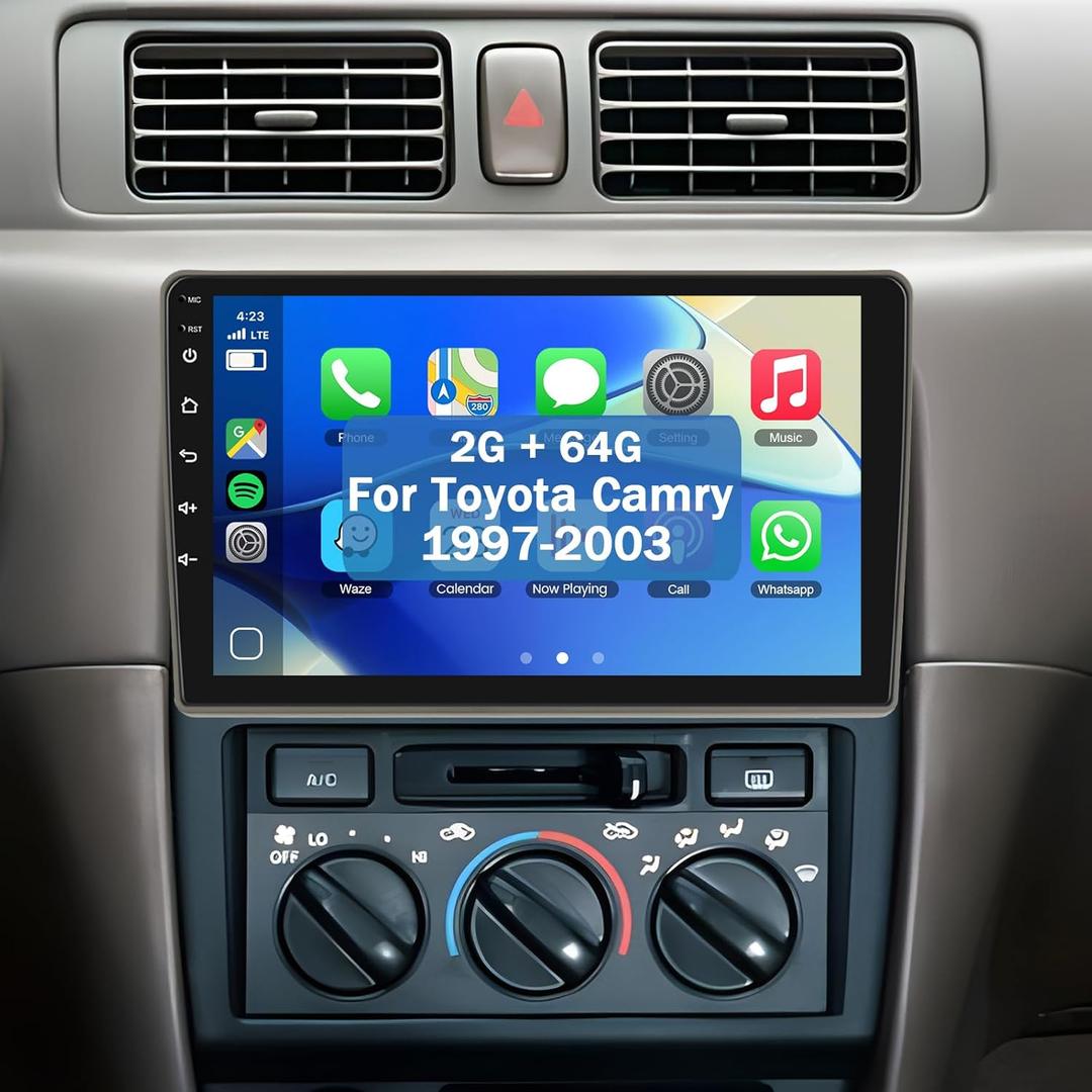 Car Stereo for Toyota Camry 1997-2003 8Core 6+128G Wireless Carplay Android Auto,9 inch IPS Touch Screen Radio,Android13/GPS/WiFi/32EQ DSP/59UI/Bluetooth5.0/SWC/Backup Camera&Mic