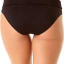 Anne Cole Convertible High Waisted Foldver Bottom (Black, S)