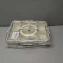 Snackle Box Container,Divided Serving Tray with Lid and Handle,8 Compartment Travel Snack Box for Candy Fruits Nuts Veggie for Travel Party Picnic1 Pack (White)