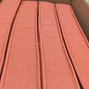 Outdoor 18 inch Square Patio Dining Chair Pads Comfortable Fiber-Filled Seat Cushions with Ties, Reversible Polyester Fabric - Coral, Set of 4