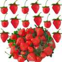 40Pcs Artificial Red Strawberries, Two Sizes of Fake Lifelike Fruit Plastic Strawberries for Photography Prop, Artificial Fruits Decoration for Home Kitchen Cabinet Party